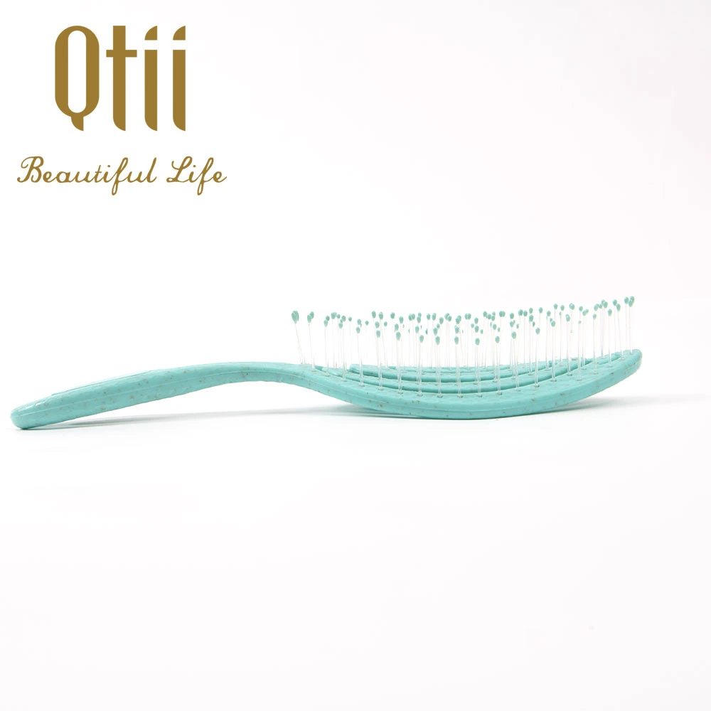 Pain Free Detangling Curved Vented Wet Hair Brush with Super Soft Nylon Pin