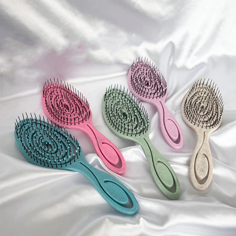 Hairdressing Styling Wet Dry Custom Logo Detangling Massage Curved Vent Hair Brush