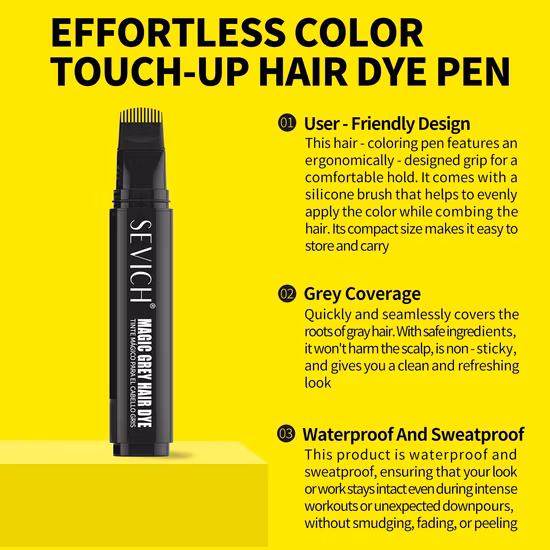 Temporary Hair Dye Cover Gray Roots Private Label Hair Root Touch up Pen Grey Hair Dye Brush