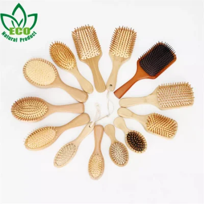 Novo Eco Hot Super Air Girls Men Private Label Wet Customize Bambu Madeira Antiestática Paddle Massage Detangling Hair Brush