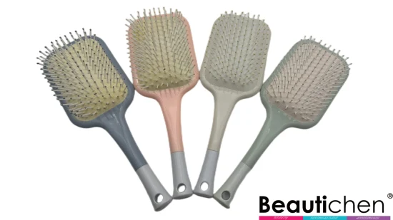 Escova de cabelo em formato de pá quadrada personalizada Beautichen de toque macio escova de desembaraçar cinza