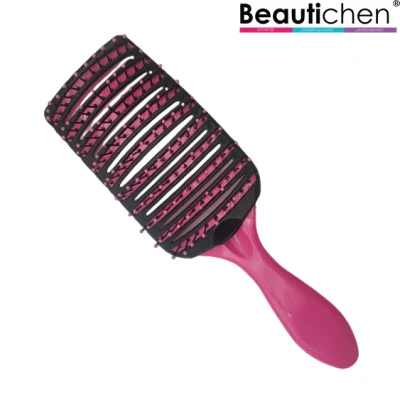 Beautichen Styling Salon Anti-estático escova de cabelo flexível estilo desembaraçador de plástico escova de cabelo curva ventilada